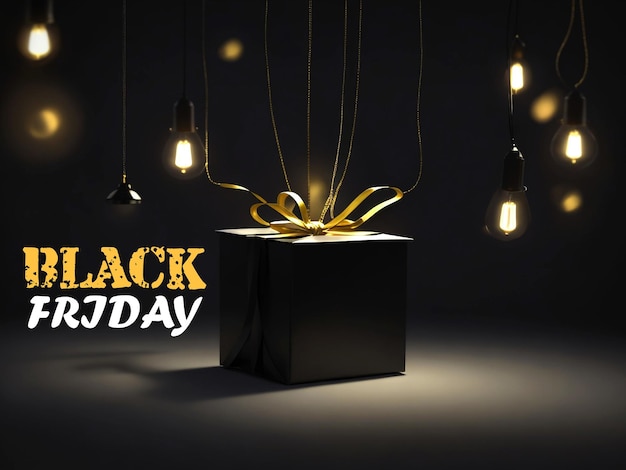 black friday with black gift box