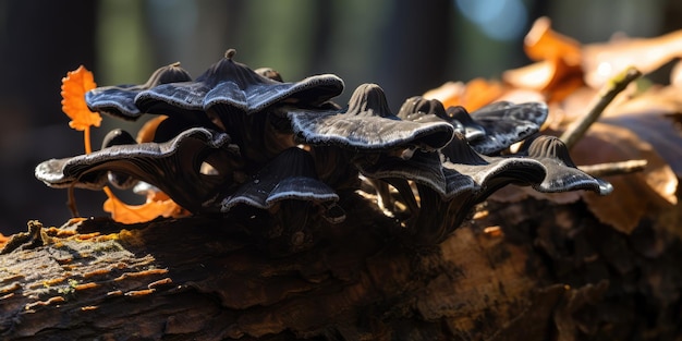 黒い木の耳または木の耳のキノコ 白い背景に隔離されたカビ Auricularia Polytricha