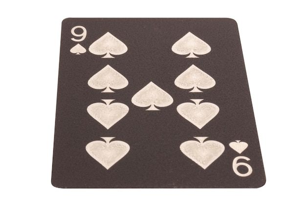 black gambling card 1 2 3 4 5 6 7 8 9 10 j q k isolated on white background