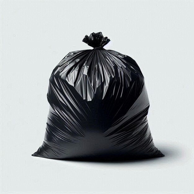 a black garbage bag with a black plastic bag in it