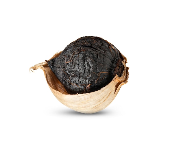 Black garlic isolated on white background