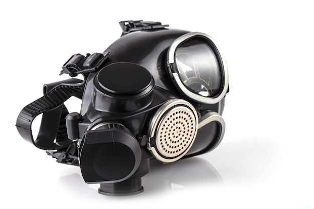 The black gas mask isolatade on white background