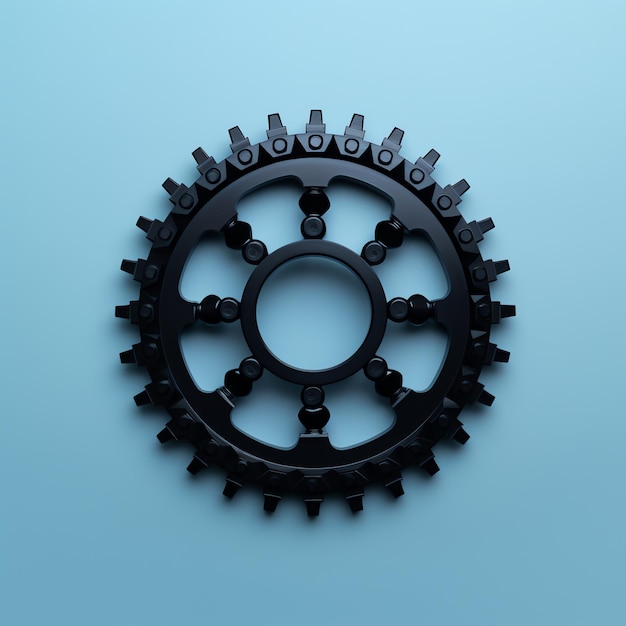 a black gear with holes