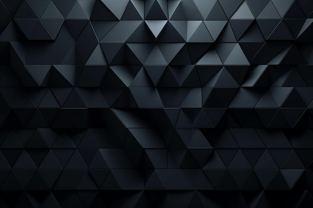 Черный геометрический фон с треугольным рисунком роскошный фон обои Генеративный ИИ