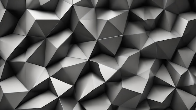 Black geometric or low poly wall background 3d render