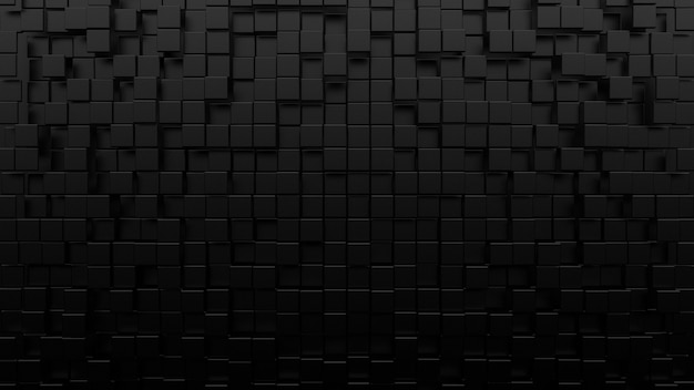 Black geometric shape brick and cube composition