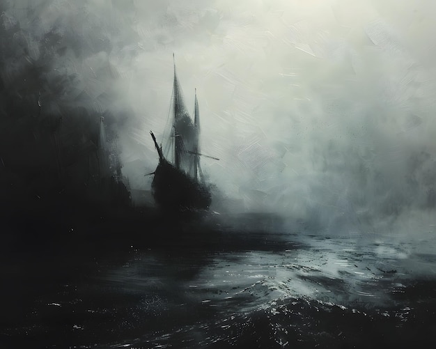 Black Ghost on foggy nights guides lost souls back to shore a silent sentinel of the waters