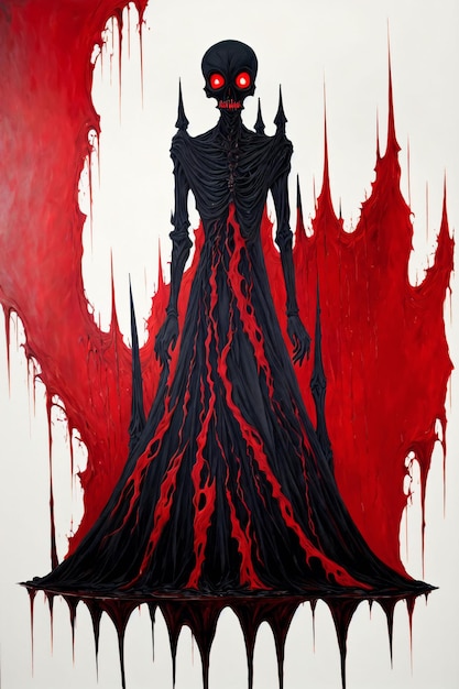 Black ghost with red ink