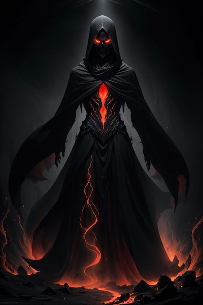 Черный призрак с красными огнями