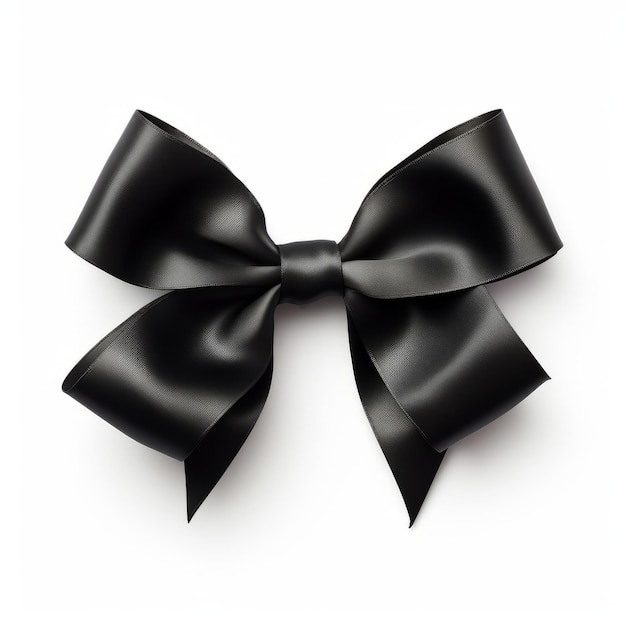 a black gift bow isolated on a plain white background