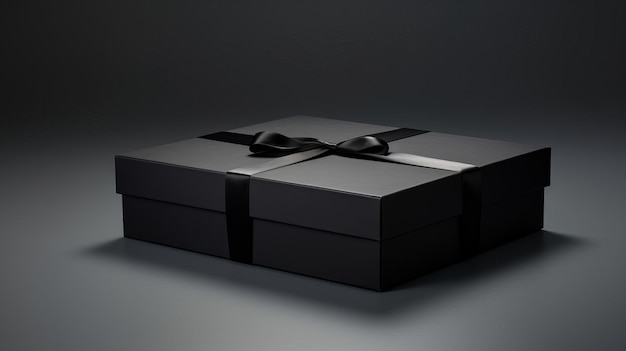 Black gift box open for highend fashion accessory setting