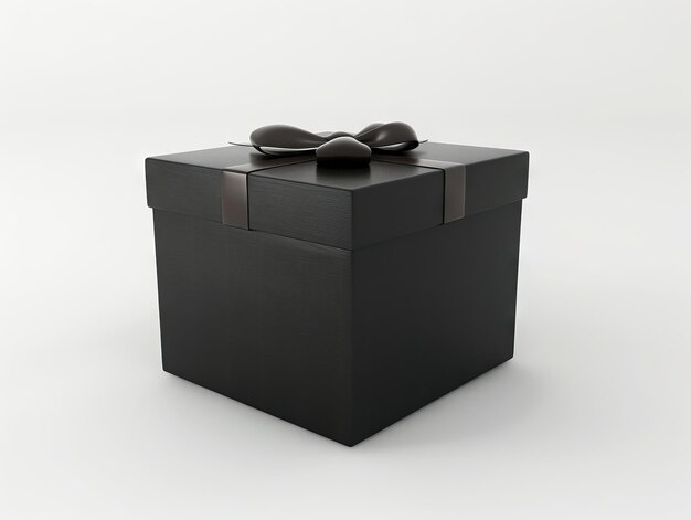 Черная подарочная коробка с луком на верхушке