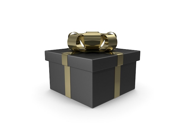 Black Gift Box with Gold Bow