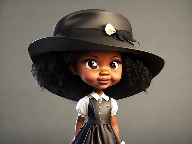 Анимационный персонаж черной девушки