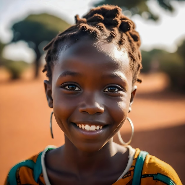 Foto ragazza nera con un sorriso