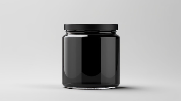 Black glass jar mockup blank jar template