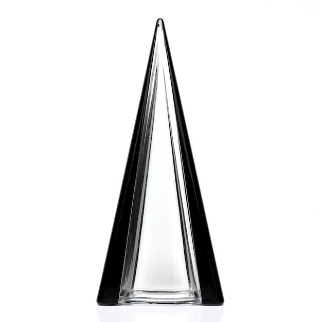 Photo black glass pyramid isolated on a white background