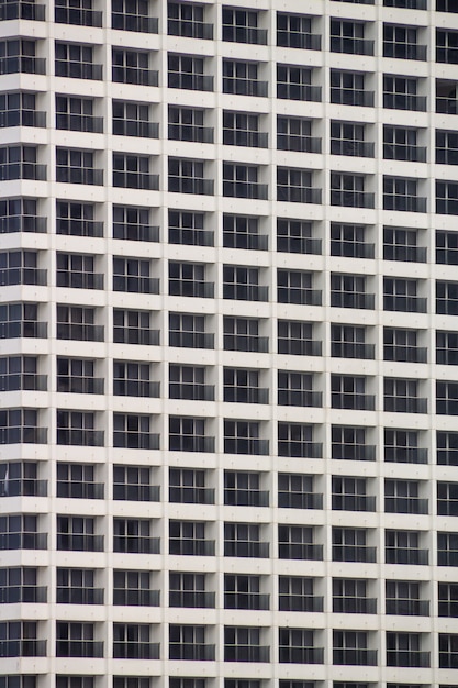 Black glass windows in a white building in Rio de Janeiro