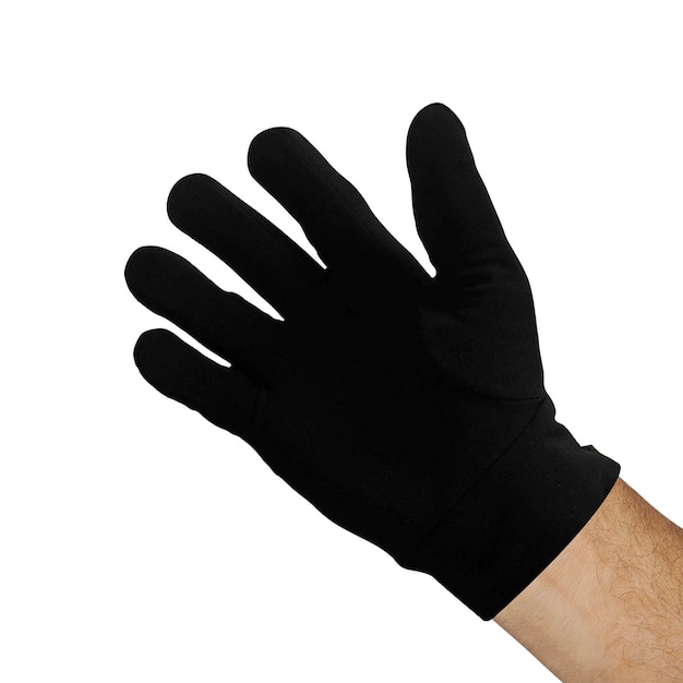 分離された黒い手袋