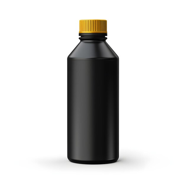 Photo black glue adhesive bottle with gold top mockup