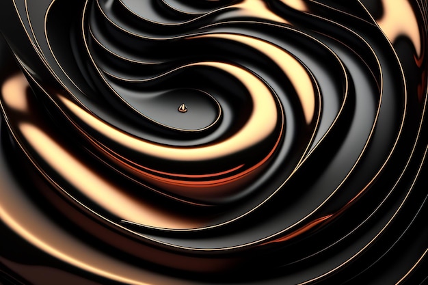 A black and gold abstract background with a drop of water.