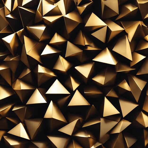 Black and gold abstract triangles background