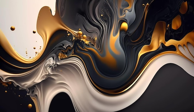 A black and gold abstract wallpaper with gold and black colors.