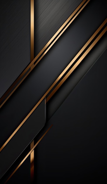 Black and gold abstract wavy background 3d render illustration