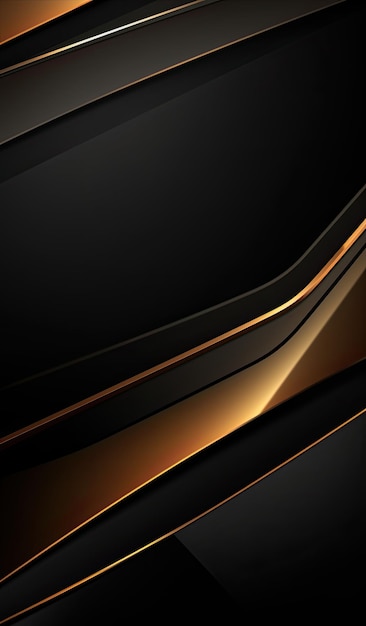 Black and gold abstract wavy background 3d render illustration