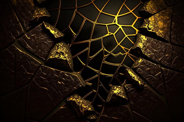 A black and gold background with a broken glass and the words " gold "