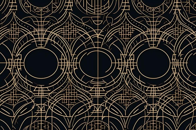 a black and gold background with a circle and a round circle.