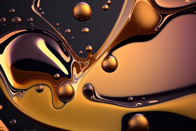 A black and gold background with a drop of liquid.