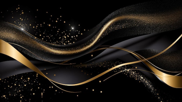 Black and gold background with a gold and black background