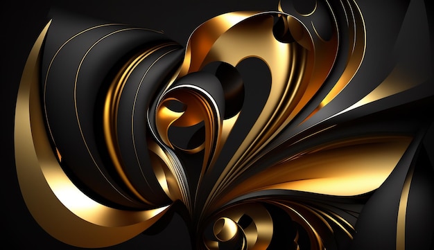 Black and gold background with a gold design