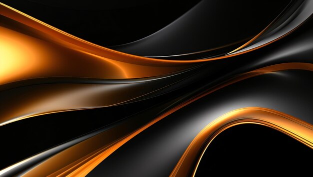 a black and gold background with a gold and orange design