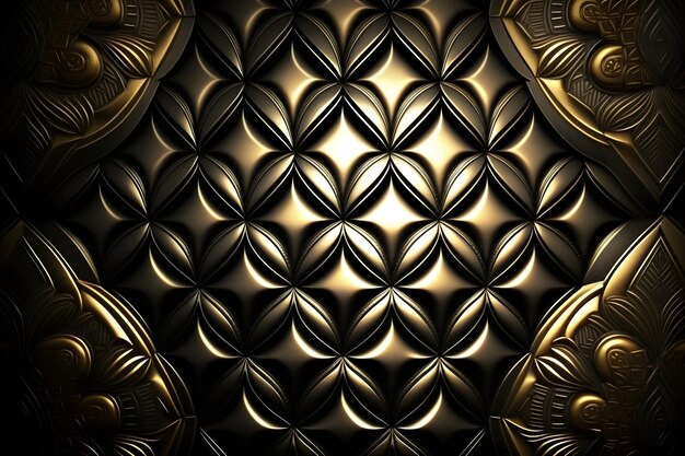 A black and gold background with a gold pattern.