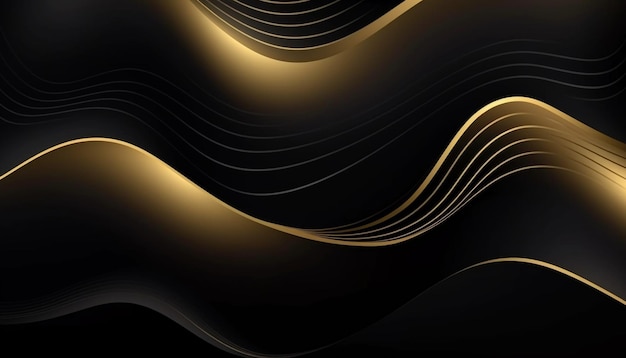 Black and gold background with a gold wave