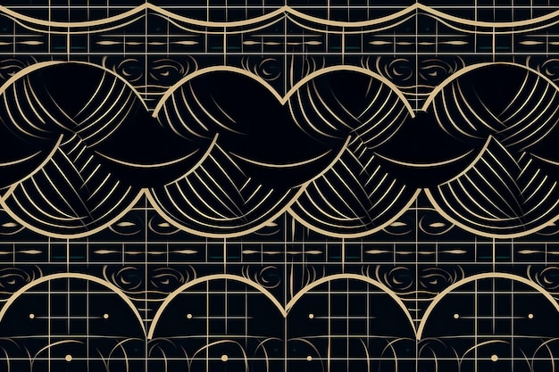 Photo a black and gold background with a pattern of circles and the words 