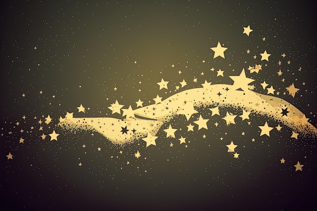 Black and gold background with shining stars Generative AI