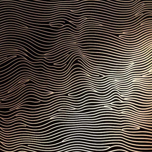 Photo black and gold background with a wave pattern