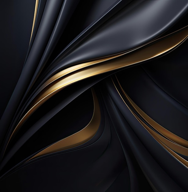 a black and gold curtain with gold and black lines