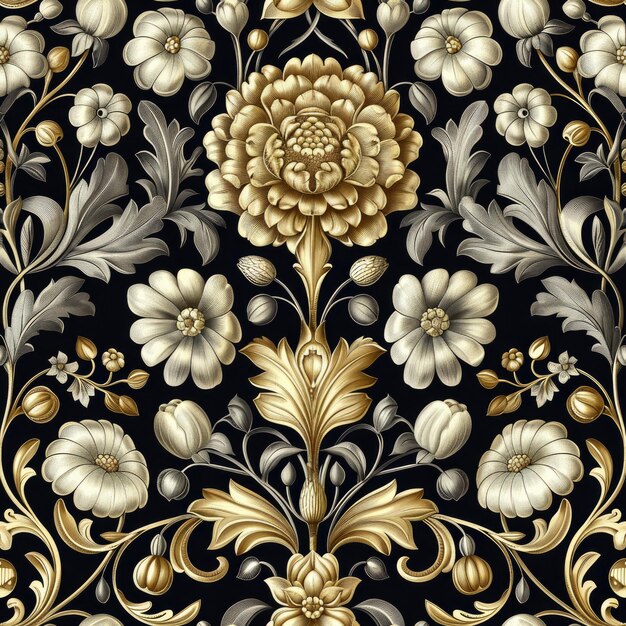 a black and gold design with a flower and the word  flower  on it