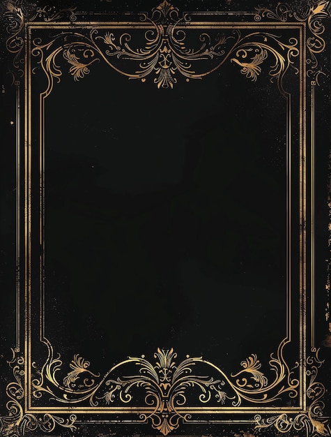 a black and gold frame with a gold border