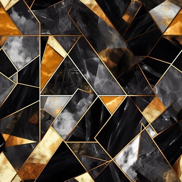 Premium AI Image a black and gold geometric design with a gold and