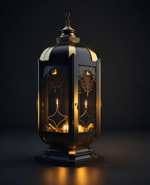 A black and gold lantern with the number 2 on it