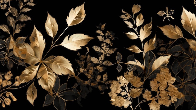 Black and gold leafs