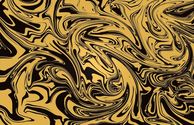 黒と金の液体テクスチャの抽象的な背景は、web ページの壁紙の背景に使用できます。