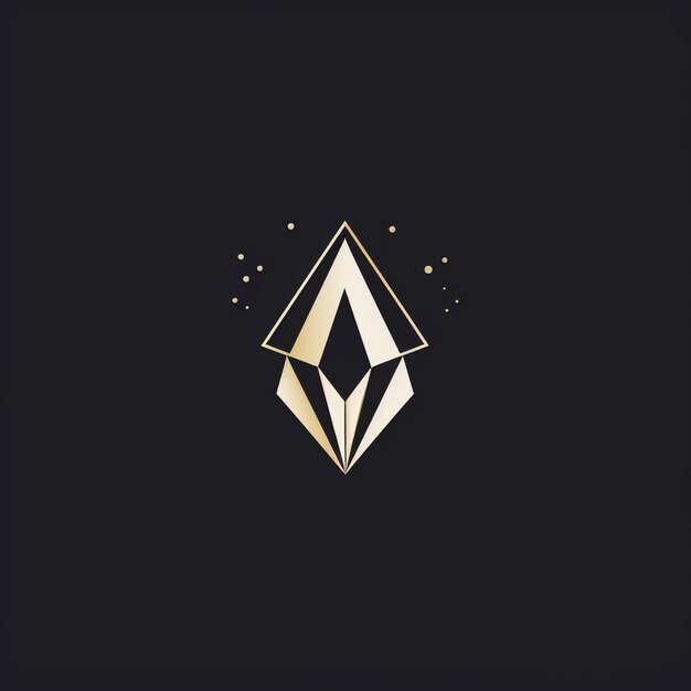 a black and gold logo with a diamond on it generative ai