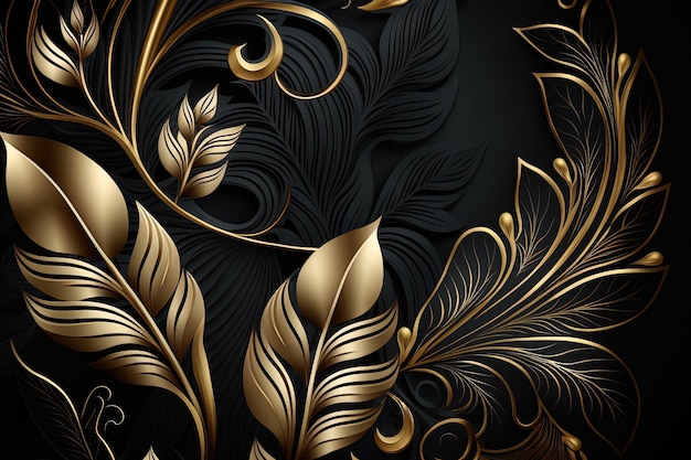 Black and gold luxury background generated by ai