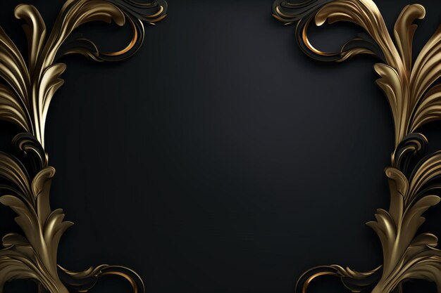 Photo black and gold luxury background with copy space